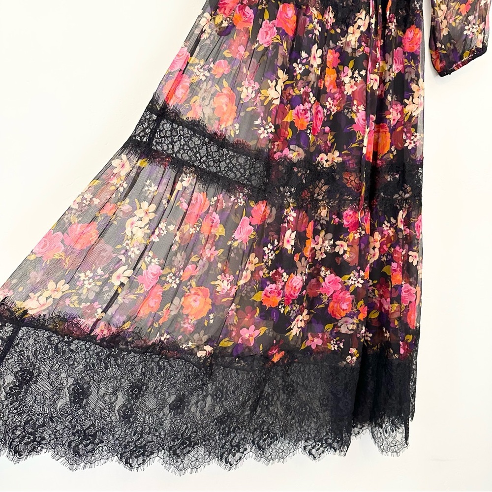 Johnny Was Love Flora Silk Lace Tiered Maxi Dress L38023 - Picture 9 of 16